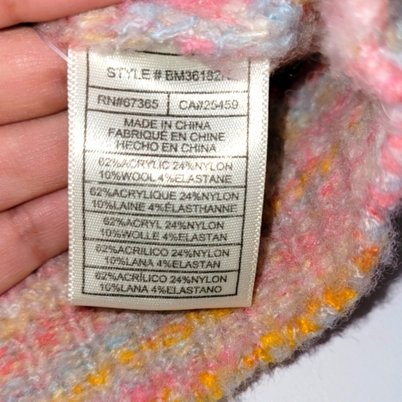 BB DAKOTA Pastel Rainbow Cottagecore Girlhoodcore Wool Blend Knit Cardigan - Picture 8 of 9